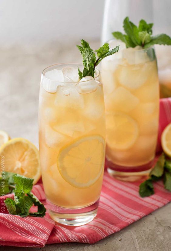 Green Mint and Peach Lemon Iced Tea - Mosi Tea