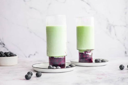 Iced Blackberry Vanilla Matcha Latte - Mosi Tea