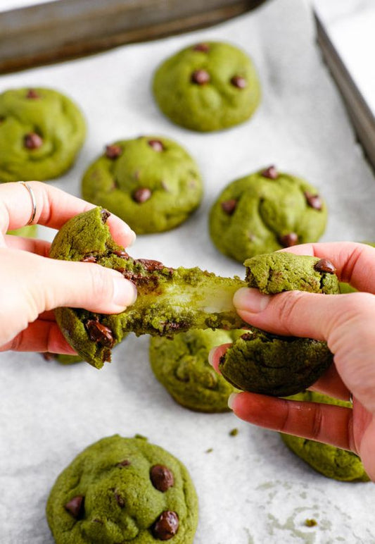 Vanilla Matcha Chocolate Chip Cookies - Mosi Tea