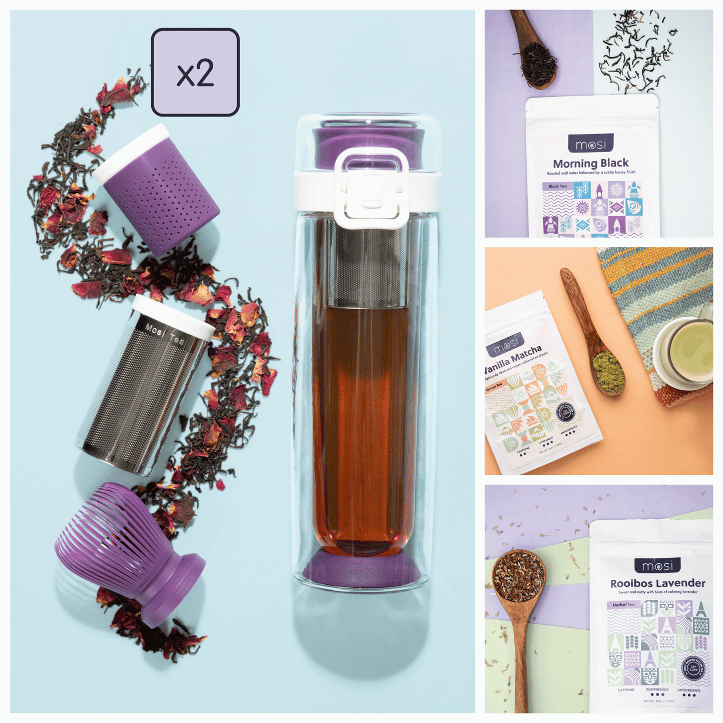 His & Hers Gift Set - Mosi Tea,plum