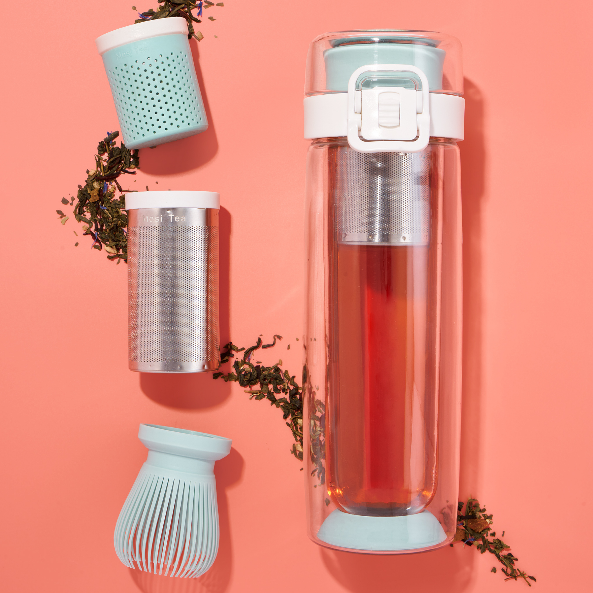 thermos bottle tea filter with tea